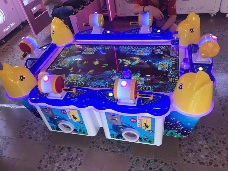 兒童6人兒童釣魚機，投幣式游戲機電玩娛樂親子益智游戲