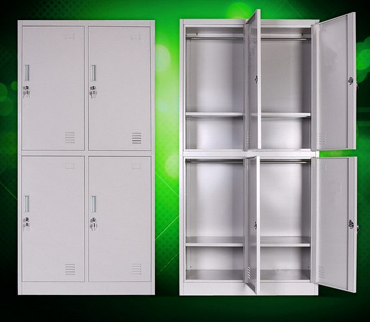 員工四門更衣柜 員工宿舍衣柜 員工四門鐵皮柜廠家定做