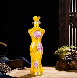 景德鎮1斤裝陶瓷酒瓶 一斤裝四大旗袍美女密封白酒酒壺酒具