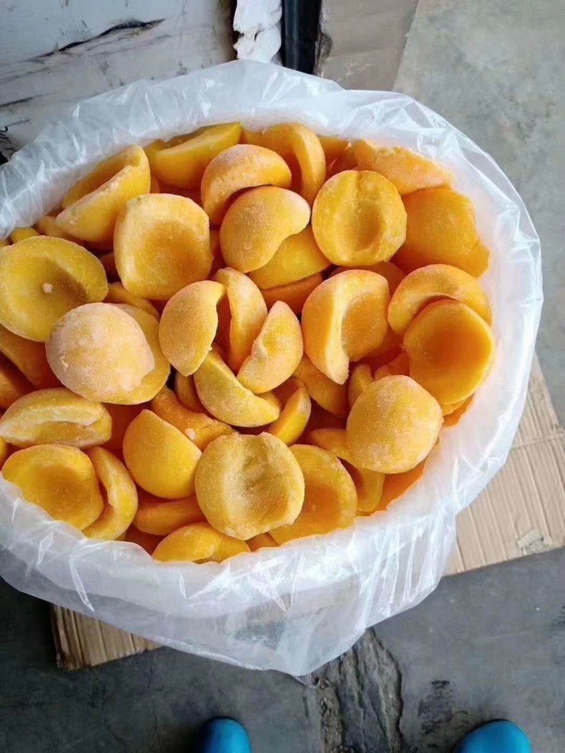 鮮果速凍冷凍83黃桃瓣山東工廠直銷噸位批量出售