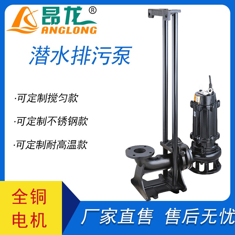 一條龍生產廠家WQ型污水排污泵 無堵塞排污泵 鑄鐵排污泵