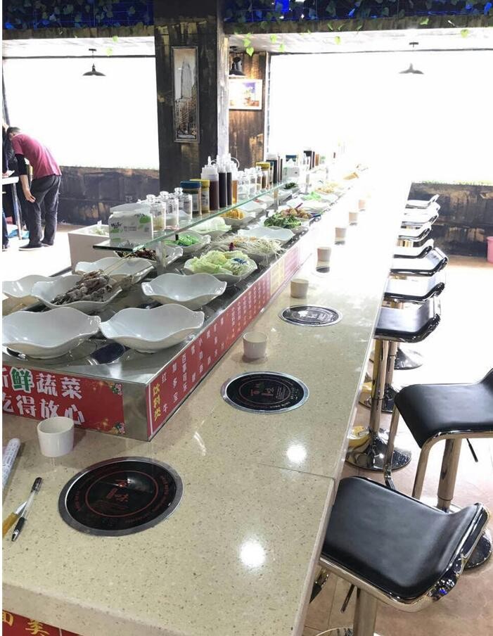 旋轉火鍋傳送帶設備 回轉串串香設備 廠家直銷