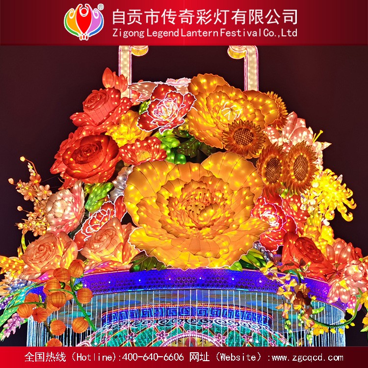 戶外防水燈2021年牛年彩燈傳統春節戶外裝飾自貢花燈展燈籠